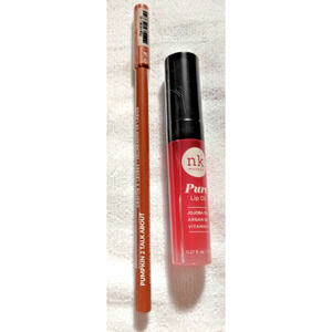 NICKAK Pure Lip Oil Strawberry/ Beauty Creations Lip Pencil Pumpkin 2 Talk About